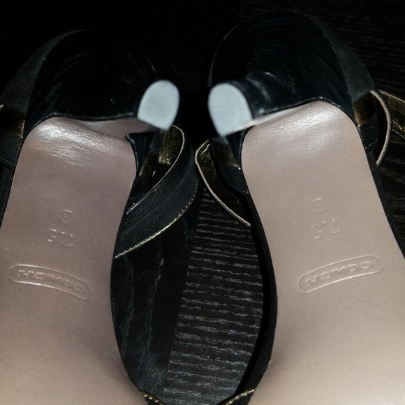Coach Heels, Black Suede finish